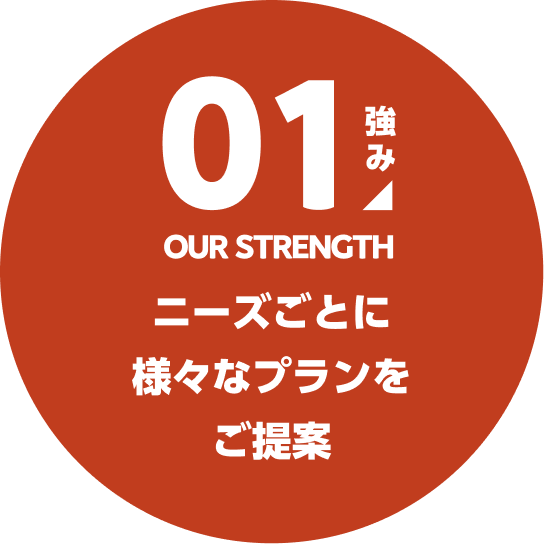 ニーズごとに様々なプランをご提案