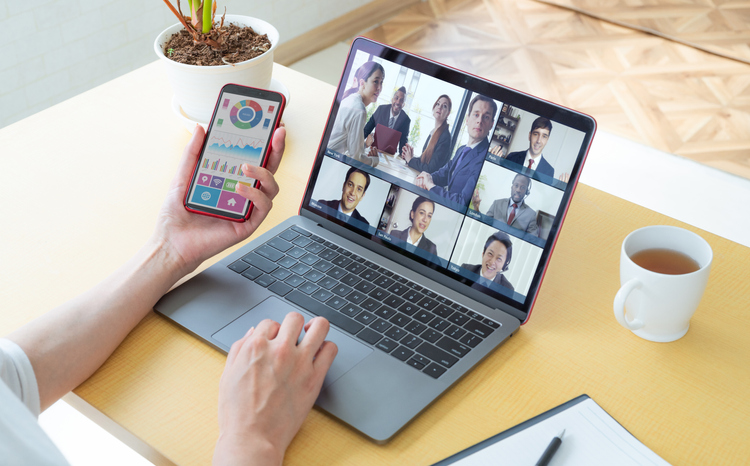 Video conference concept. Teleconference. Video chat.