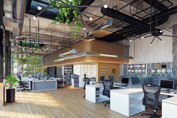 modern office interior, 3d rendering business concept design