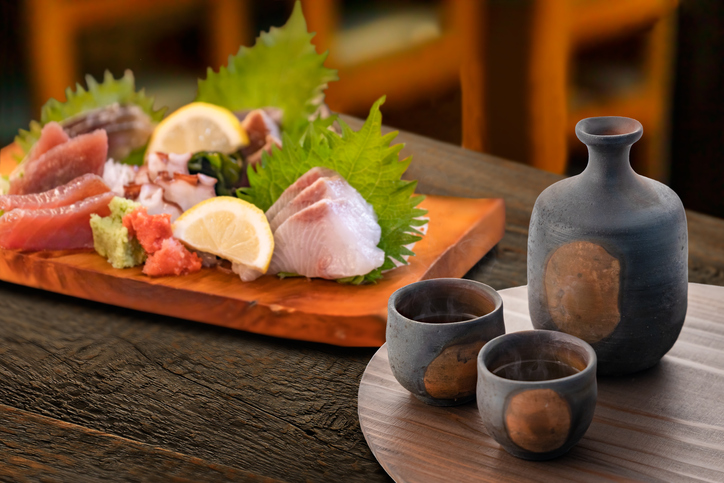 Sake and delicious sashimi
